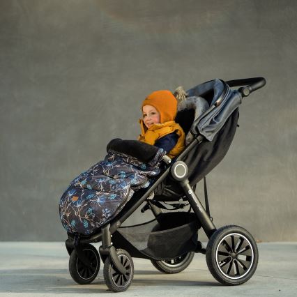 PETITE&MARS - SET Saco de Dormir para Bebé 4en1 COMFY Stylish Beauty + fundas para cochecito FURRY Forever Black