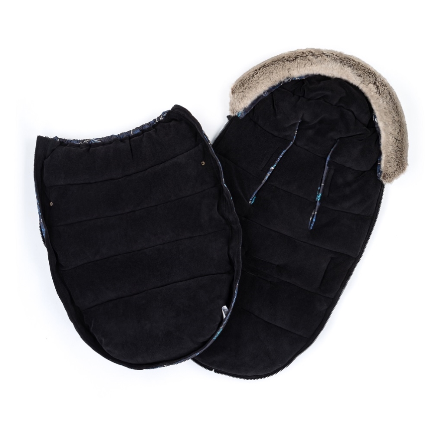 PETITE&MARS - SET Saco de Dormir para Bebé 4en1 COMFY Stylish Beauty + fundas para cochecito FURRY Forever Black