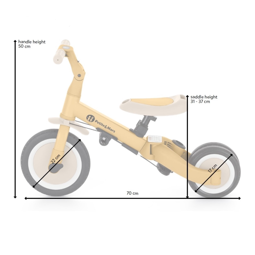 PETITE&MARS - Triciclo infantil 5en1 TURBO Enigmático Azul