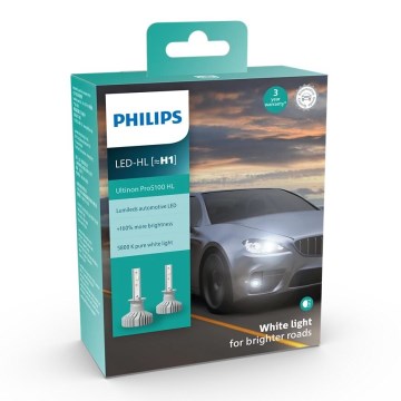 Philips 11258U51X2 -SET 2x Bombilla LED para coche Ultinon Pro5100 H1 P14,5s/12W/12/24V 5800K