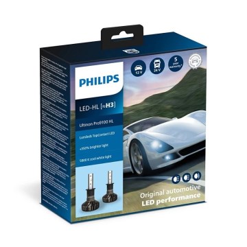 Philips 11336U91X2 - SET 2x LED Bombilla para coche Ultinon Pro9100 H3 PK22s/13,2W/12/24V 5800K