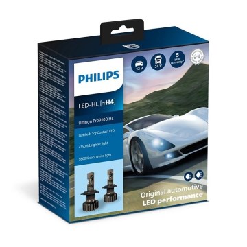 Philips 11342U91X2 -SET 2x LED Bombilla para coche Ultinon 9100 H4 P43t-38/13,2W/12/24V 5800K