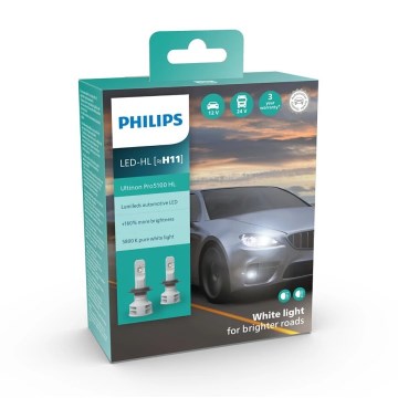 Philips 11362U51X2 - SET 2xLED Bombilla para coche Ultinon Pro5100 H11 PGJ19-2/12W/12/24V 5800K