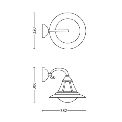 Philips 15211/42/16 - Aplique exterior MYGARDEN PROVENCE 1xE27/23W