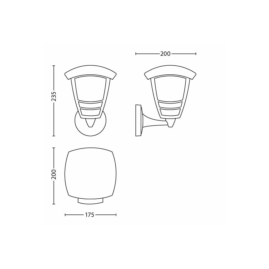 Philips - Aplique exterior E27/60W/230V