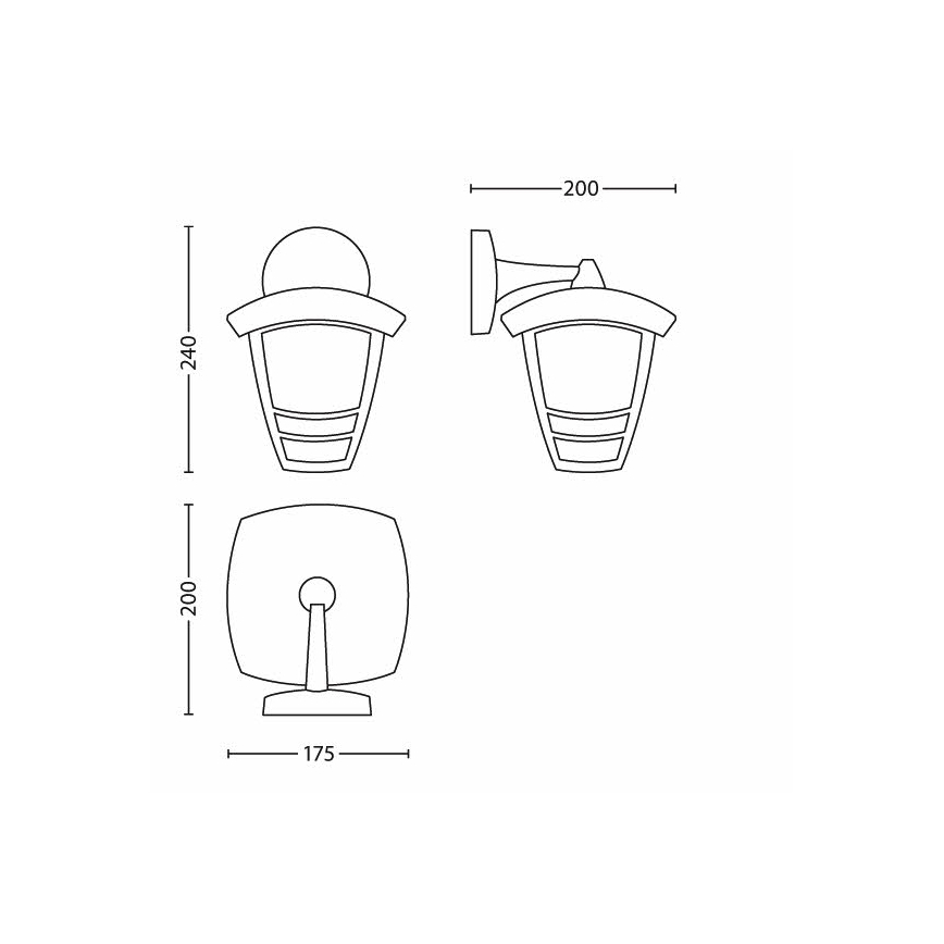 Philips - Aplique exterior 1xE27/60W/230V IP44