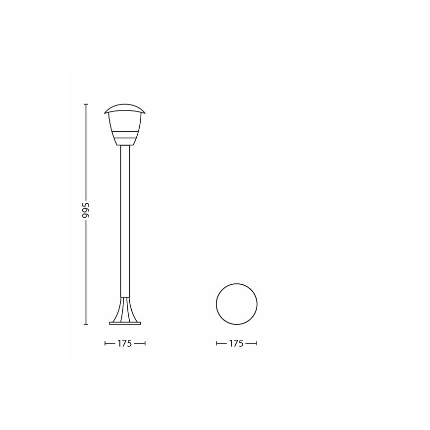 Philips 15383/30/16 - Lámpara exterior MYGARDEN CREEK 1xE27/60W/230V negra IP44
