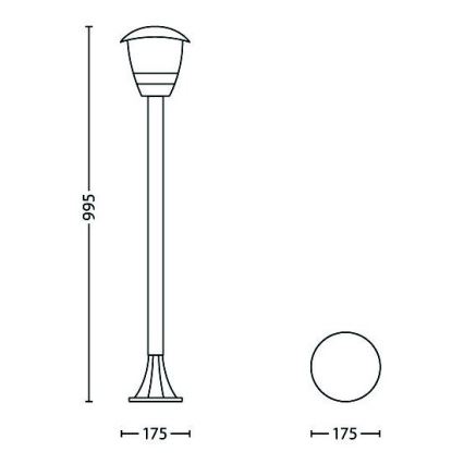 Philips - Lámpara exterior 1xE27/60W/230V IP44