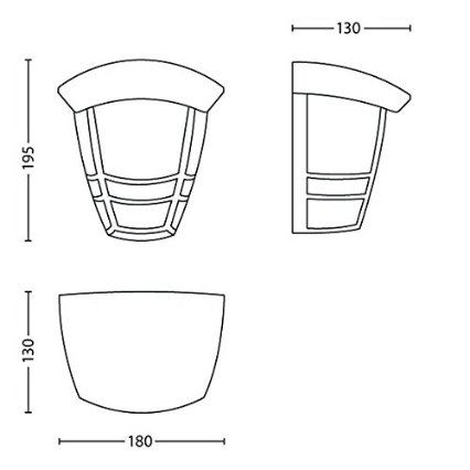 Philips - Aplique exterior E27/60W/230V