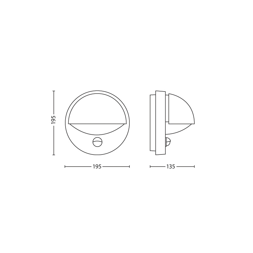 Philips - Aplique exterior con sensor 27/12W IP44