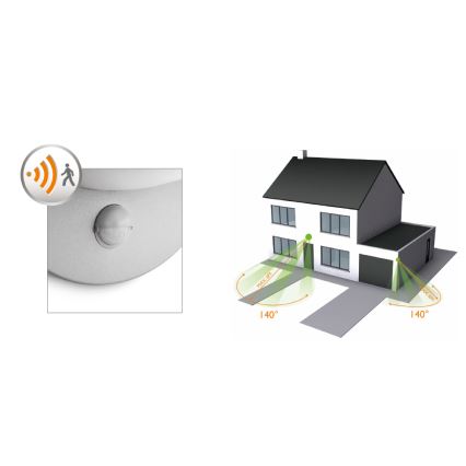 Philips - Aplique exterior con sensor 27/12W IP44