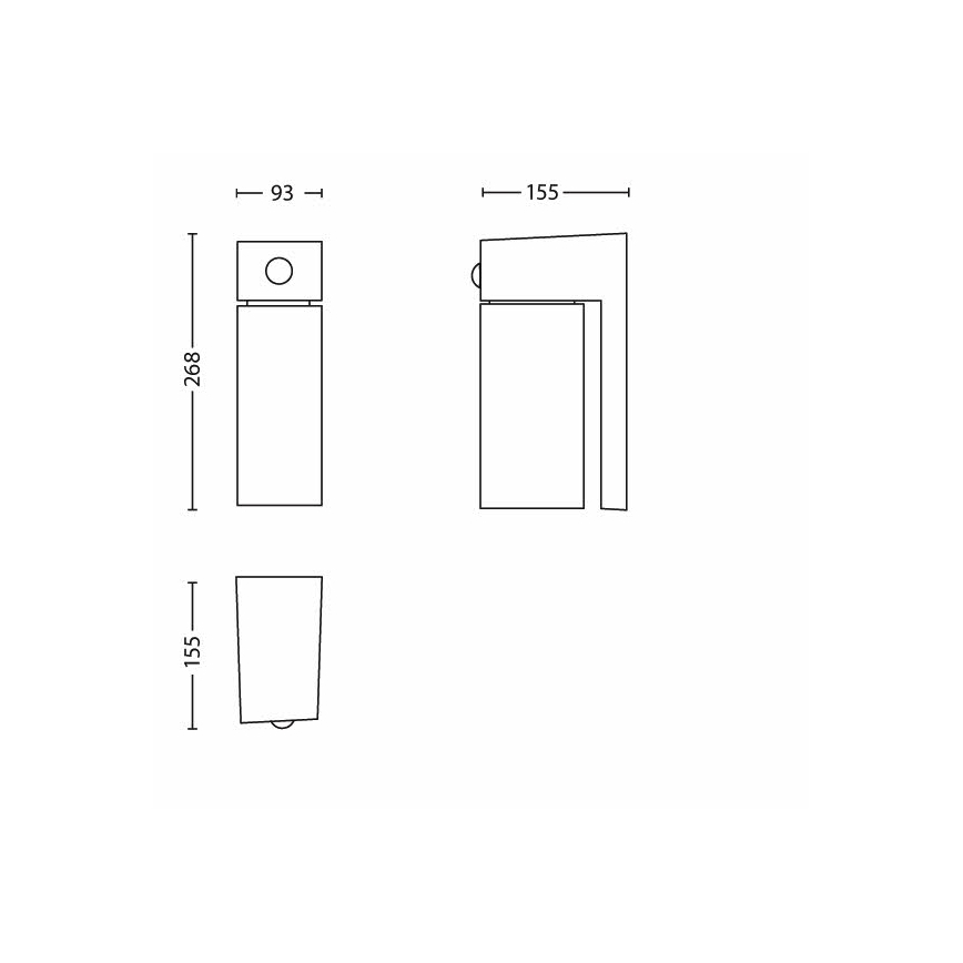 Philips 16943/93/16 - Lámpara exterior  con sensor MYGARDEN BORDER 1xE27/23W/230V