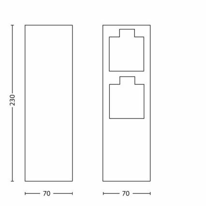 Philips 17108/47/16 - Columna de enchufe para exterior MYGARDEN ROCK 230V IP44 SCHUKO