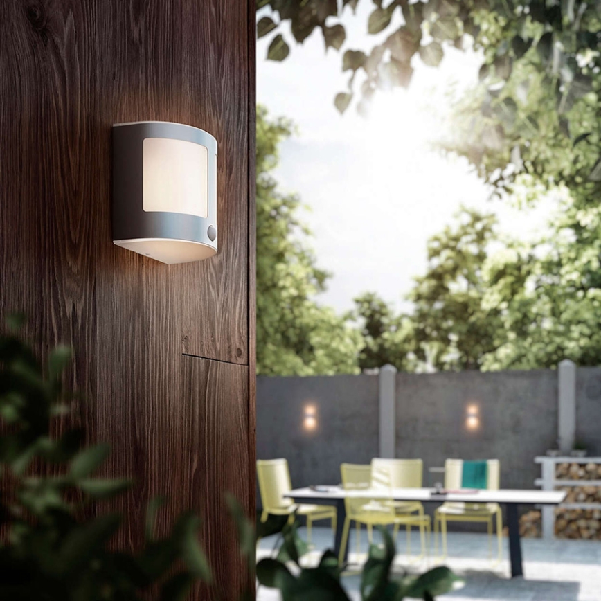 Philips 17316/47/16 - Aplique LED exterior con sensor PARROT 1xLED/3,5W