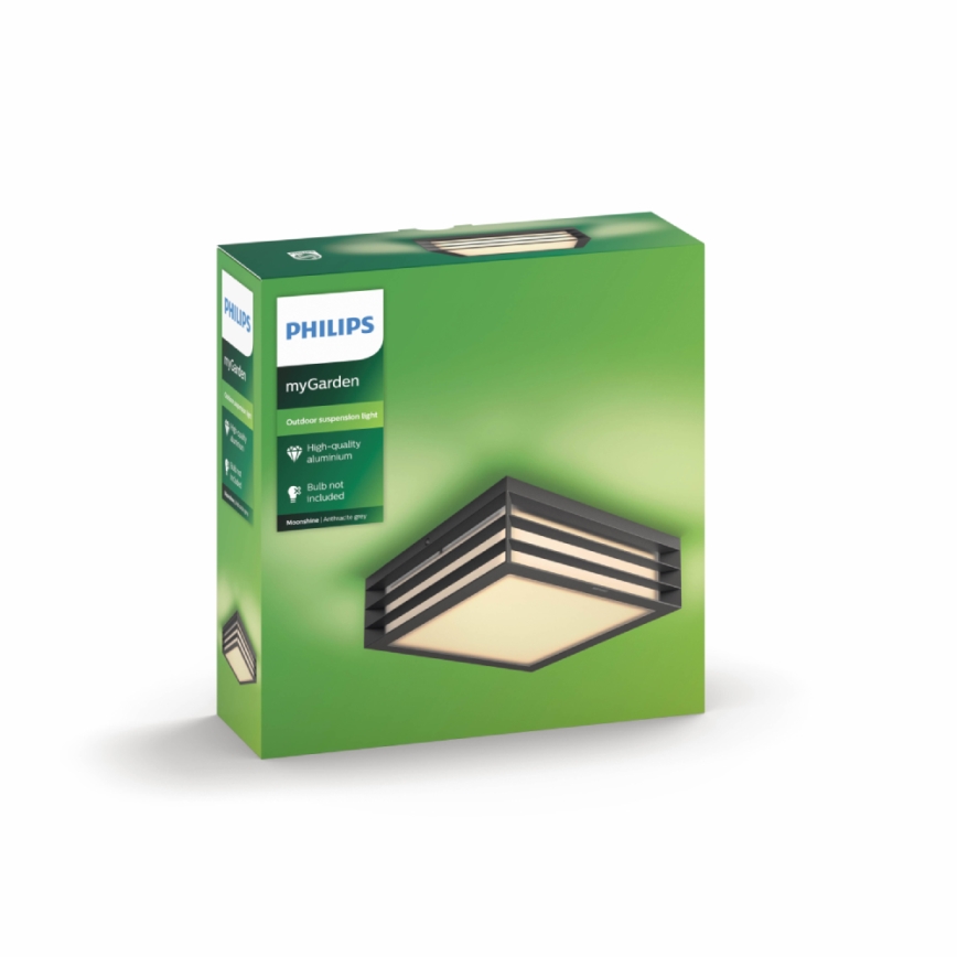 Philips 17350/93/PN - Plafón exterior MYGARDEN MOONSHINE 2xE27/14W