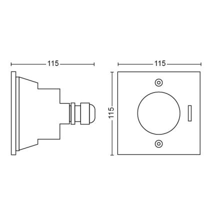 Philips - Luminaria LED empotrable de suelo LED/3W