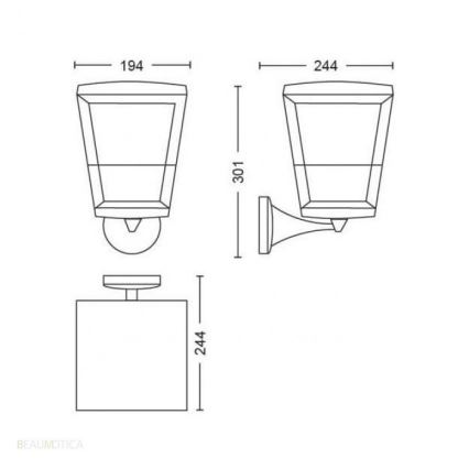 Philips - LED RGBW Aplique de exterior regulable Hue ECONIC LED/15W/230V IP44