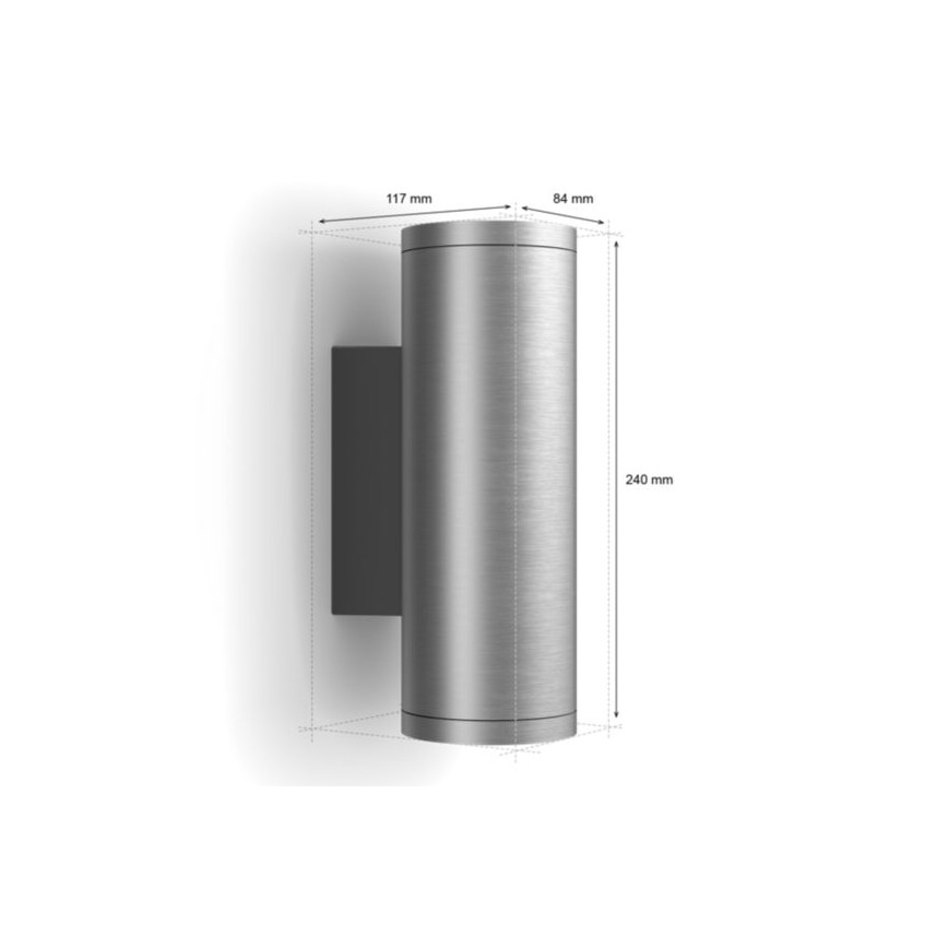 Philips - LED RGBW Aplique de exterior regulable Hue APPEAR 2xLED/8W/230V IP44