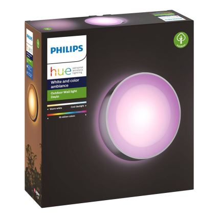 LED RGBW Aplique de exterior regulable Hue DAYLO LED/15W/230V 2000-6500K IP44