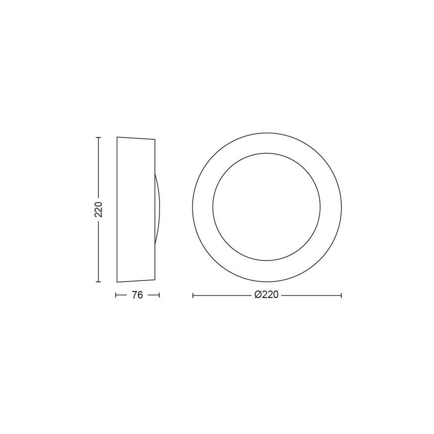 LED RGBW Aplique de exterior regulable Hue DAYLO LED/15W/230V 2000-6500K IP44