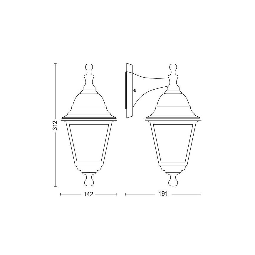 Philips - Aplique de exterior 1xE27/60W/230V IP44