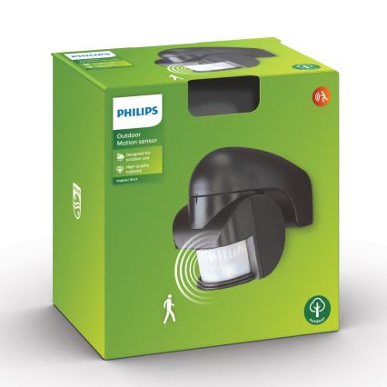 Philips - Sensor de movimiento para exteriores IP44 negro