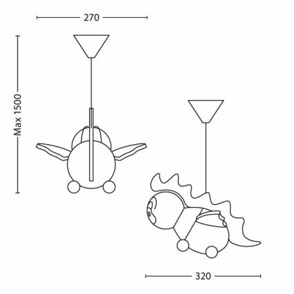 Philips 40229/55/16 - Lámpara colgante infantil MYKIDSROOM dragón 1xE27/12W/230V