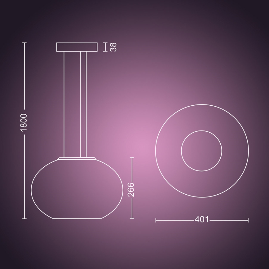 Philips 40906/31/P9 - LED Lámpara colgante HUE FLOURISH LED/32W/230V