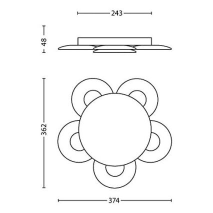 Philips 40970/48/16 - Plafón LED VAGA 6xHighPower LED/2,5W/230V