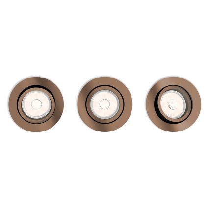 Philips 50393/05/PN - SET 3x Iluminación empotrable de techo DONEGAL 3xGU10/5,5W/230V