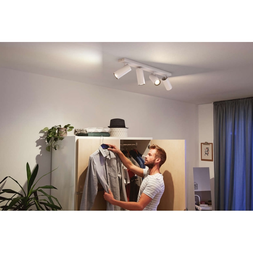 Philips 50464/31/P7 - LED Foco regulable HUE BURATTO 4xGU10/5,5W