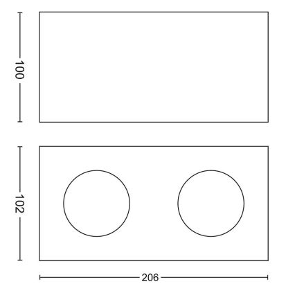 Philips 50492/31/P0 - Foco LED regulable MYLIVING BOX 2xLED/4,5W/230V