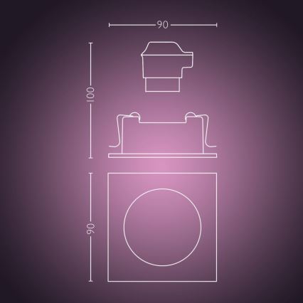 Philips 50551/31/P7 - LED RGB Lámpara empotrable HUE CENTURA 1xGU10/5,7W/230/24V