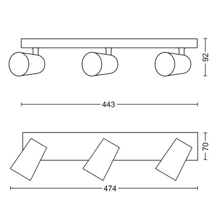 Philips - Foco 3xGU10/5,5W/230V