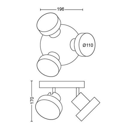 Philips - LED Foco 3xLED/4,5W/230V