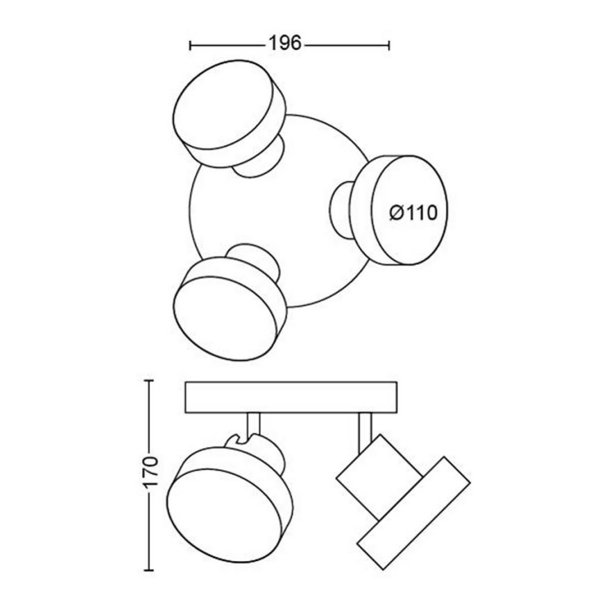 Philips - LED Foco 3xLED/4,5W/230V