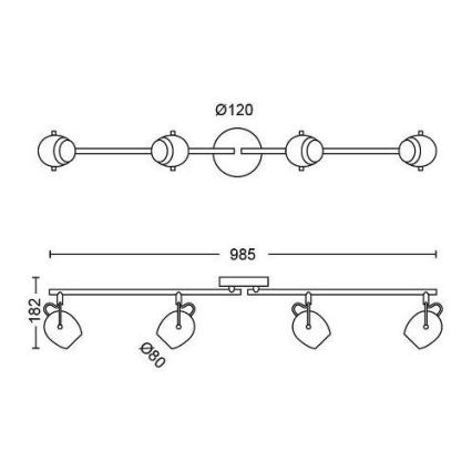 Philips 50614/30/P0 - Foco LED RIVANO 4xLED/4,3W/230V