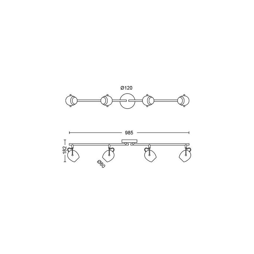 Philips 50614/30/P0 - Foco LED RIVANO 4xLED/4,3W/230V