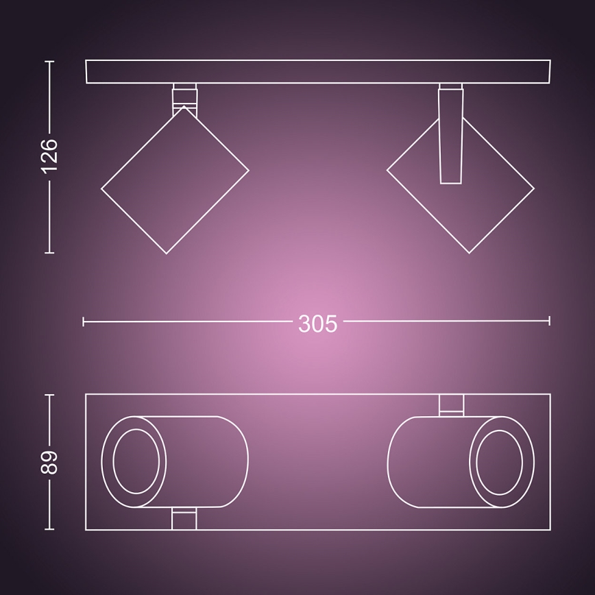 Philips 50622/31/P7 - LED Foco HUE ARGENA 2xGU10/5,7W/230V