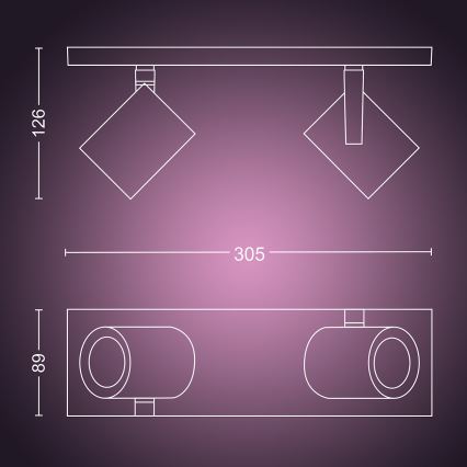 Philips 50622/48/P7 - LED Foco HUE ARGENA 2xGU10/5,7W/230V