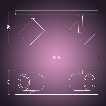 Philips - LED RGBW Foco regulable Hue ARGENA 2xGU10/5,7W/230V