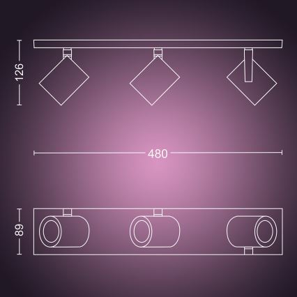 Philips - LED RGBW Foco regulable Hue ARGENA 3xGU10/5,7W/230V