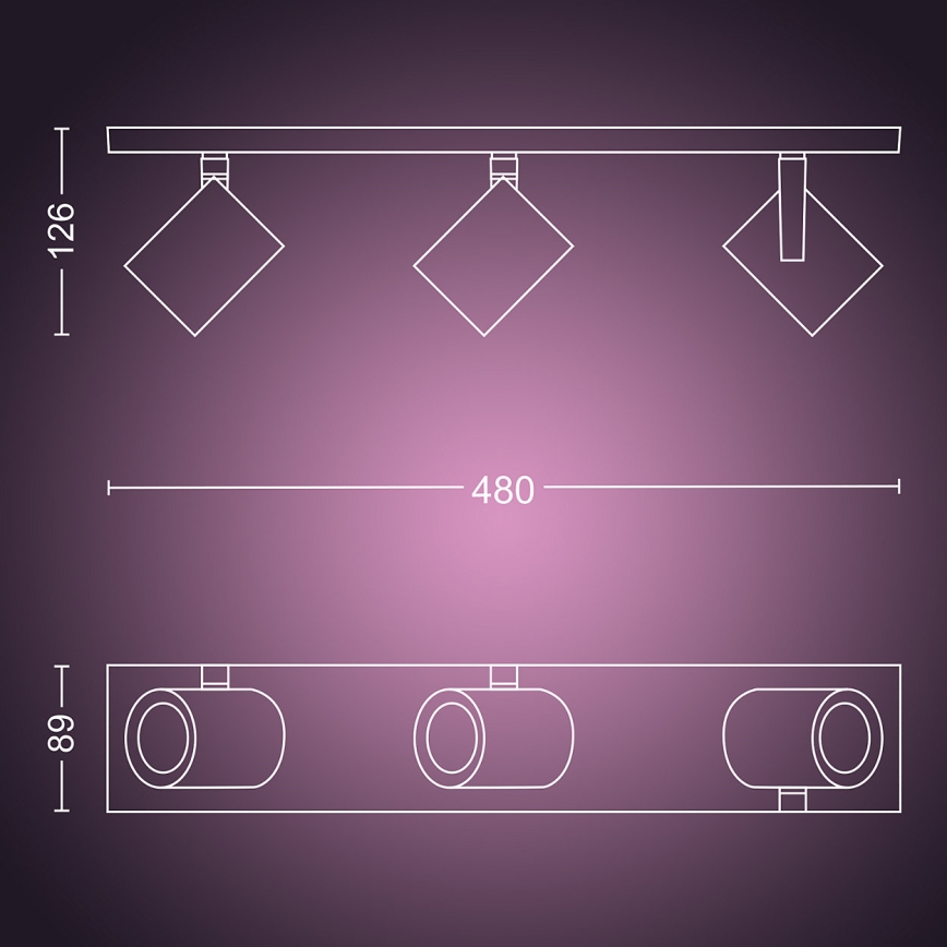 Philips 50623/48/P7 - LED Foco HUE ARGENA 3xGU10/5,7W/230V