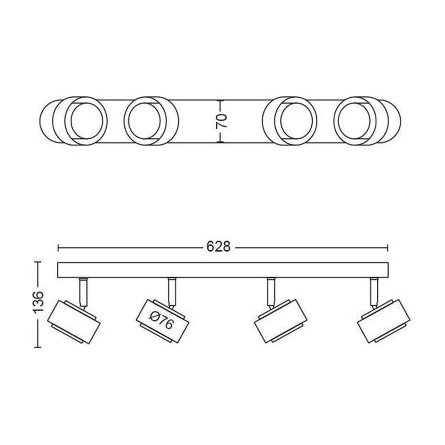 Philips 50654/05/P0 - Foco LED FERANO 4xLED/4,3W/230V