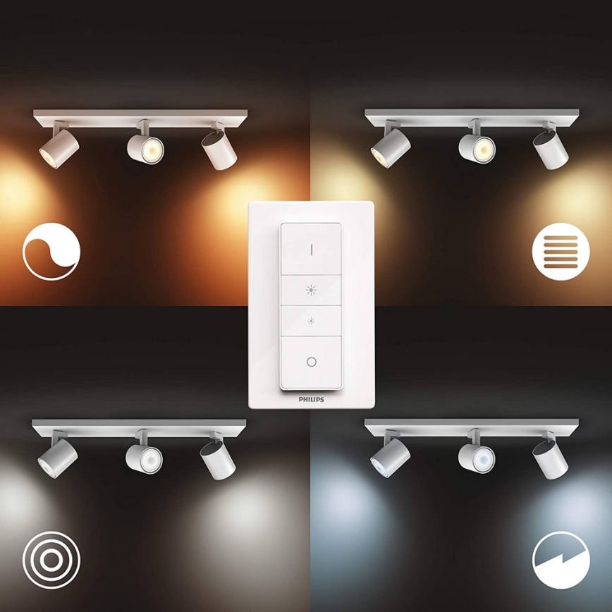 Philips - LED Foco regulable Hue RUNNER 3xGU10/5W/230V + control remoto