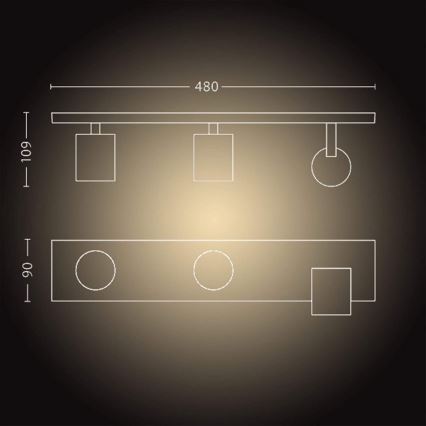 Philips - LED Foco regulable Hue RUNNER 3xGU10/5W/230V + control remoto