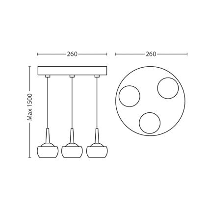 Philips 53223/11/16 - Lámpara colgante LED CYPRESS 3xLED/3W/230V