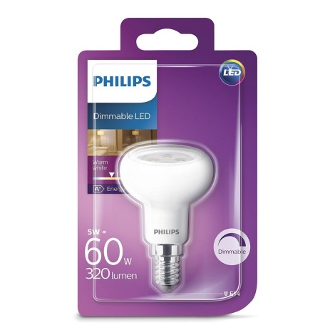 Philips 538638 - Bombilla LED regulable E14/5W/230V 2700K