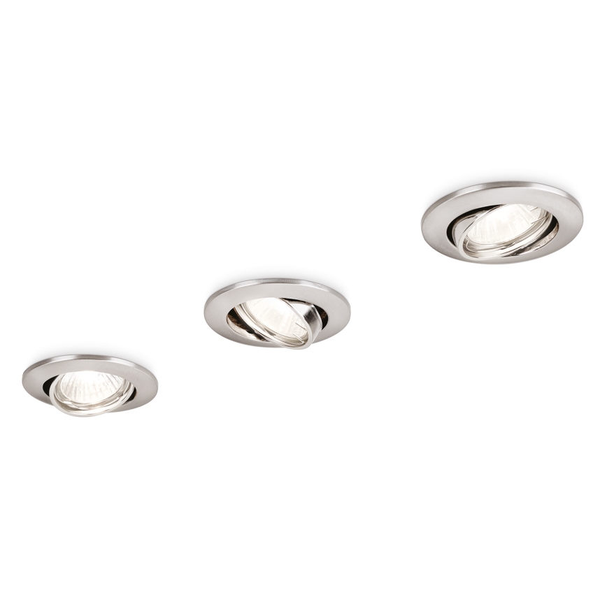 Philips - SET 3x Iluminación empotrable de techo 3xGU10/50W