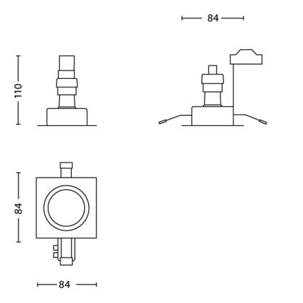 Philips - JUEGO 3x Lámpara empotrable de baño 3xGU10/35W/230V IP23